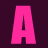 Pink pixelated text spelling 'ANNE' with a small pink star on dark purple background, static image.
