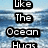 Pixelated ocean wave background with bold black-and-white text fragments arranged in a -like layout