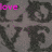 four identical grayscale patterned backgrounds with the word 'love' in different colors at each corner