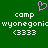 Green background with white pixelated text and a pink heart symbol above the text.