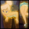 Animated cartoon character with blonde hair in a bun, blue eyes, and a green outfit, leaning forward with hands on a surface.