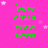 Pixelated green text on bright pink background with two white star shapes, reading 'bow chiea two w two w' in four lines.