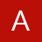 A white capital letter A centered on a solid red background with pixelated edges.