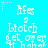Pixelated text and pink stars on a bright cyan background, with repeated phrases