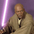 Static pixelated image of a bald man in beige robes holding a purple lightsaber against a solid purple background.