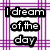Purple background with black text in three reading 'I dream of the day', 'You come up to me', and 'Telling me that you don't like her anymore' across two