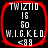 Four identical red-bordered square icons with black backgrounds displaying white pixelated text and symbols.