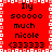 Red background with white and pink pixelated border, black text reading 'Ily sooooo much nicole (333333' repeated in four quadrants.