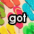 Pixelated beach scene with colorful flip-flops and text overlays reading 'got to LOVE! SUMMER OH 8!' in bold red, white, and blue fonts.