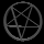 A circular silver pentagram icon rotates through multiple angles against a black background, displaying different views of the symbol's 3D structure.