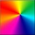 A static square image displaying a full-spectrum color gradient with smooth transitions between red, orange, yellow, green, cyan, blue, and magenta hues arranged in a radial pattern.