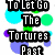 Six distinct text-based with bold black lettering on varied pixelated backgrounds, each displaying a phrase about letting go or embracing the present