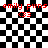 Red text 'emily puns' and '<33' on black-and-white checkered background with a of white squares forming an incomplete shape