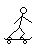 Pixelated stick figure on skateboard with varying poses and board designs across three of each