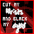 A 4x3 contact sheet of a pixel art animation showing text and a stick figure changing color across frames against a red grid background.