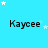 four and four of identical 'Kaycee' text on a bright blue background with scattered white stars