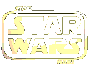 Star Wars logo variations in gold and yellow tones with metallic sheen, displayed across showing animation transitions