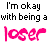 Pixelated text collage with repeated phrases and color-coded words on white background, featuring 'loser' in pink/blue and 'best friends' in purple script.
