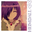 Pixelated anime-style character with purple hair, closed eyes, and a red pendant on a light-colored top against warm-toned background.