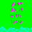 Green background with cyan wave border and pink text reading 'just do it with love' repeated in three