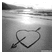 Static grayscale icon featuring a heart pierced by an arrow on a gradient background with horizontal bands of light and dark gray.