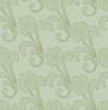 Light green floral pattern with repeating stylized flowers and swirling vines on a pale background.