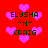 Red background with pink hearts and black text reading "ELYSHA 'N' CRAIG" in pixelated font.
