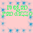 Green pixelated text 'med 90' and 'pao d9zzq' on a light pink background with blue star-like patterns.