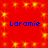 Red background with yellow star-like patterns and four instances of blue text reading 'Laramie' arranged in a
