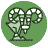 Pixelated green circular icon with a stylized ram's head featuring large curved horns and white patches on the face, set against a solid green background.
