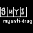 Static pixel art buddy icon featuring text in a grid layout with black background and white elements.