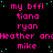 Pixelated text repeats across a black background with cyan dots, featuring pink and cyan lettering.
