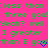 Pixelated green text on bright pink background with two blue heart symbols, displaying repeated phrases and partial words.