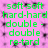 Static image with green text on pink background displaying repeated phrases in two
