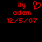 Red pixelated text and symbols on black background, with one version showing a heart symbol replacing the 'y' in 'ily'.