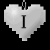 Five heart-shaped icons with metallic silver finish and black text on a black background, arranged in two