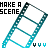 Four identical pixelated ladder icons arranged in a , each with 'MAKE A SCENE' text above and three small blue symbols below on white background