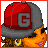 Pixelated character with orange skin wears red and gray cap with 'G', brown braids, gold hoop earrings, red top, gray shorts; text display 'when u diss', 'g-unit', 'u dissin me', 'nigga' in red and black