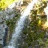 A static image of a waterfall background with black and white text forming a wordwall.