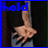 A hand with a light skin tone holds an object against a dark background, transitioning from 'hold' text to 'on' text.