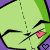 Green and purple geometric shapes with pink accents, featuring small red hearts that change from outlined to filled states.
