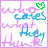 Pixelated icon with 'who cares what they say' text, green heart symbol, and purple border; left side shows full frame while right side has partial elements.