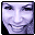 pixelated face images showing gradual color shifts from blue to purple and pink tones