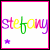 20 identical square icons with white backgrounds, each displaying the text 'stefany' in multicolored letters and varying star arrangements below
