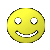 A 3x3 grid of yellow smiley face icons with varying mouth expressions and tongue positions on a gray background.