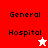 Four display 'General Hospital' text with star symbols; red and white backgrounds alternate between two color schemes