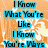 Pixelated text on an orange background with blue outlines, displaying phrases about knowing someone who plays games.