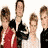 six distinct head-and-shoulders portraits showing a person with light brown hair in various poses and outfits against white backgrounds