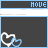 Animated sequence of heart symbols with scrolling text on a dark background, each frame showing sequential partial phrases.