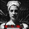 Black-and-white image of a person wearing a headscarf and tank top with red text at the bottom reading "the idol is within you.".